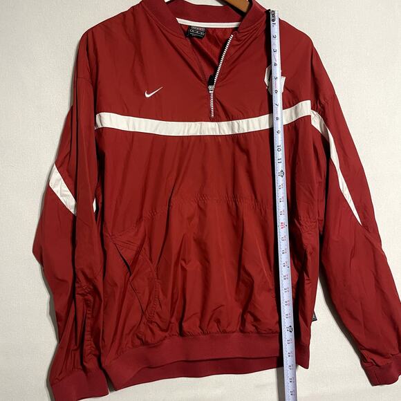 Nike Oklahoma Sooners 1/4 Zip Pullover Windbreaker Jacket Red White - Size M - Picture 7 of 10